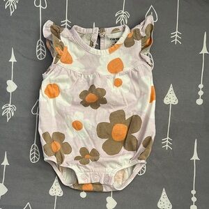 Carter's Floral Baby Girl Bodysuit - Pink with Orange & Brown Flowers